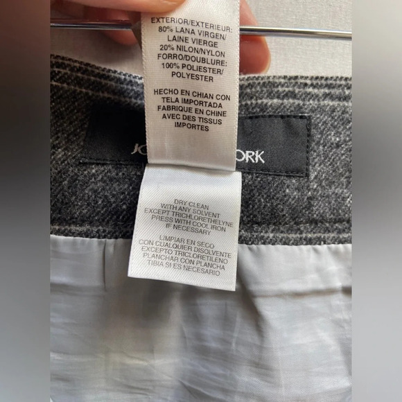 Jones New York Virgin Wool grey  striped midi skirt Sz 6 - Picture 7 of 10